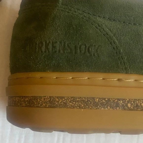 BIRKENSTOCK Dark Green Suede Slip-On Sneakers with Tan Soles - Picture 5 of 8